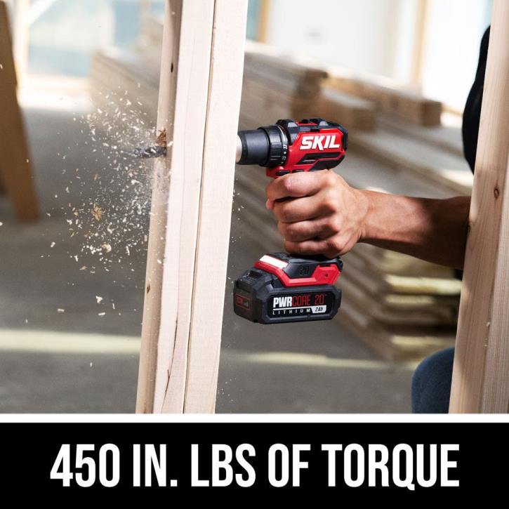 SKIL pwr core 20 børsteløs 20v kompakt boremaskin og slagdriversett 62Z031 verktøy