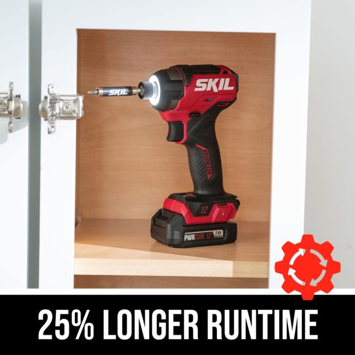 SKIL pwr kjerne 12 børsteløs 12v 1/4 tommer sekskantet slagdriversett 62Z08 verktøy
