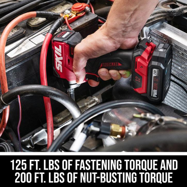 SKIL pwr core 12 børsteløs 12v 3/8 tommer slagnøkkelsett 62Z09 verktøy