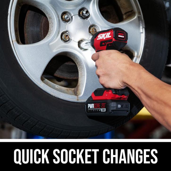 SKIL pwr core 20 børsteløs 20v 3/8 tommer kompakt slagnøkkelsett 62Z015 verktøy