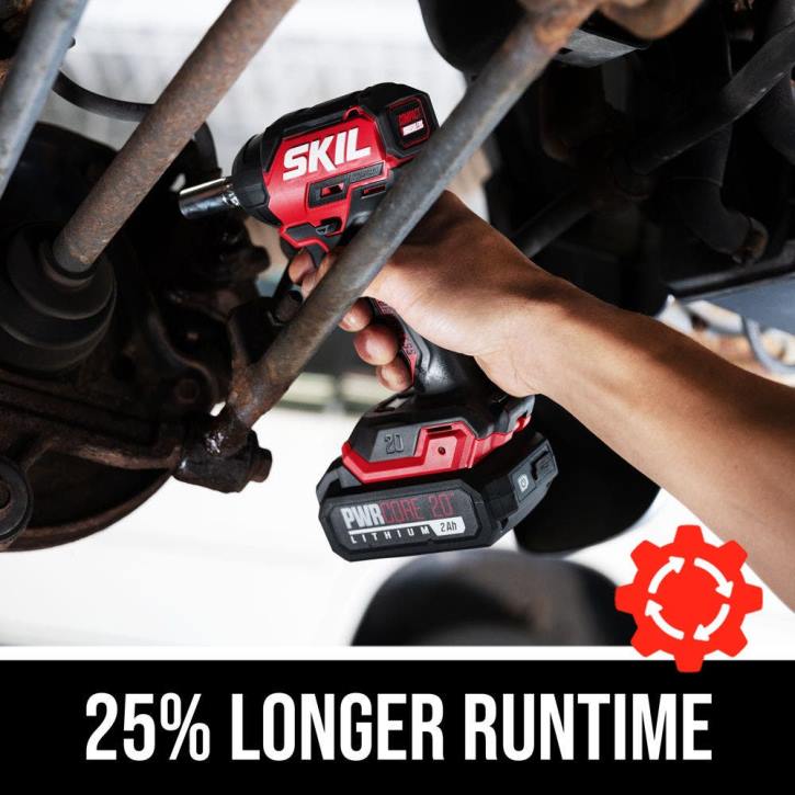 SKIL pwr core 20 børsteløs 20v 3/8 tommer kompakt slagnøkkelsett 62Z015 verktøy